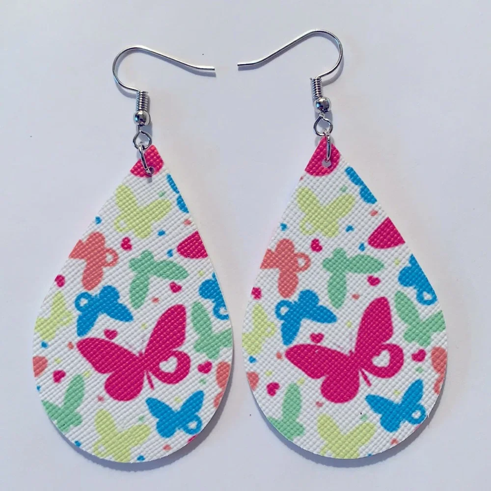 🖤Pick Any 3 for $12🖤 Faux Leather Dangle Earrings Butterflies Butterfly - Picture 2 of 5